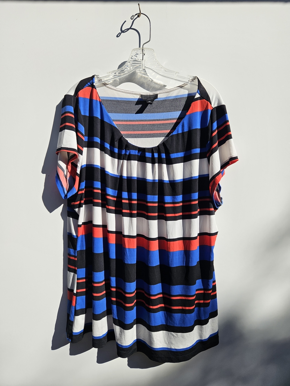 Worthington Striped Scoop Neck Top Size 3X